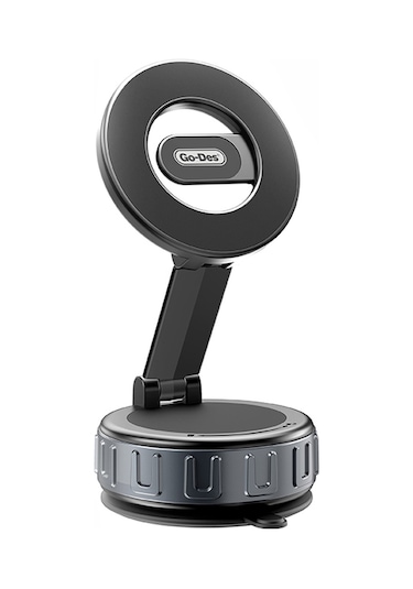Go Des Gd-hd241 360 Derece Dönebilen Vakum Özellikli Magnetik Telefon Tutucu Siyah Siyah