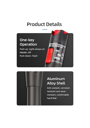 Springsun 650nm Kırmızı Işık Kaynağı Fiber Optik Test Aleti 2.5mm Fc/sc/st Arayüzü - Pil Dahil Değil