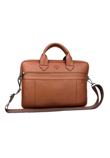 Unisex Taba Çok Bölmeli 14 İnç Evrak Ve Laptop Çantası