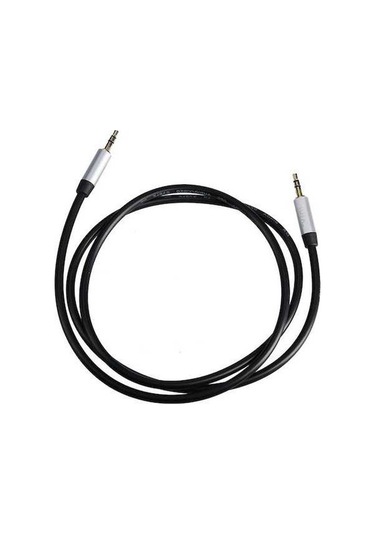 Fortunelane Altın Kaplama 3.5mm Ses Kablosu - Oto, Bilgisayar, Telefon Uyumlu - 1m Siyah