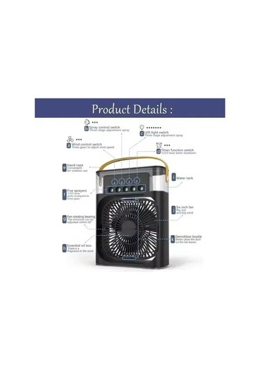 Besthome1 Yeni 3'ü 1 Arada Fan, Klima, Hava Soğutucusu, Led Gece Lamba 1 Adet