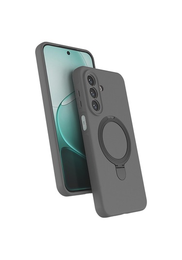 Mobilefix Galaxy A27 Kılıf M-safe Şarj Özellikli Standlı Zore Samara Kapak - Titanyum-gri