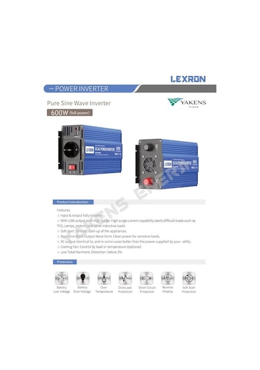Lexron 600 Watt 12v Tam Sinüs İnverter Lexron