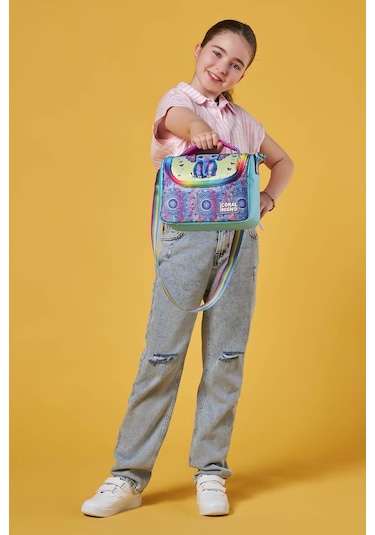 Coral High Kids Pembe Turkuaz Fil Desenli Thermo Beslenme Çantası 11883