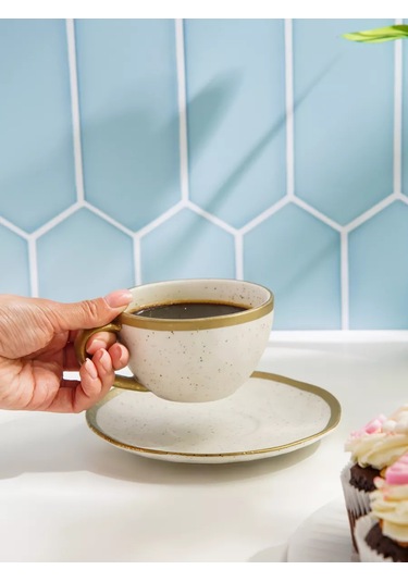 Magistro Hediye Poursephona 240 Ml Fincan Takımı İle Çay Fincanı 167786399 Bej