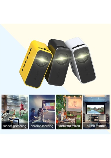 Springsun Film Projektörü Yt500 324x240p Mini Projektör Ev Taşınabilir Projektör Mini Akıllı Projektör