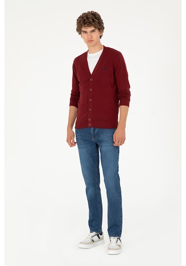 U.s. Polo Assn. Erkek Bordo Hırka Triko 50293531-vr014 Bordo