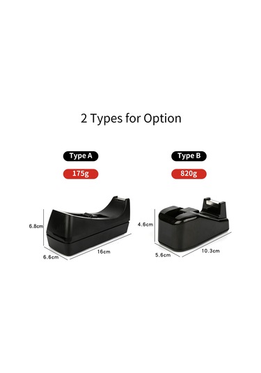 Youmex "kaymaz Tabanlı Ofis Ve Ev İçin 2 Boyutlu Yapışkan Bant Kesici - Siyah"