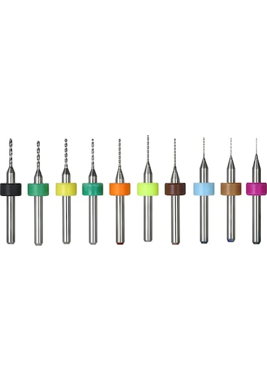 Hallow Tungsten Karbür Mikro Matkap Uçları Seti Pcb 10 Adet