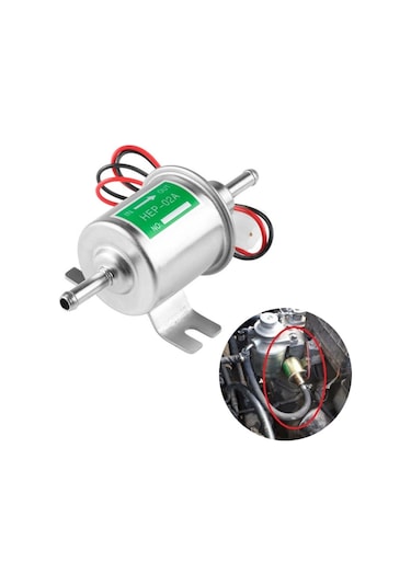 Sones Hep-02a Universal Araç 12v Yakıt Pompası Inline Düşük Basınçlı Elektrikli Yakıt Pompası Gümüş