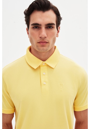 Twn Slim Fit Işın Çiçeği Pike Dokulu T-shirt 4ec146011784m Işın Çiçeği
