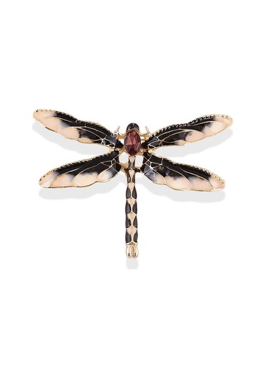 Siyah Charm Yusufçuk Hayvan Broş Pin Bayanlar Hediye Takı Siyah