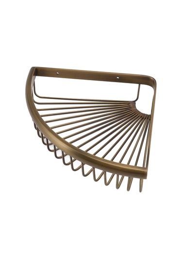 Hangfox Banyo Köşe Rafı, Bronz Antik拉丝, Tek Katlı Depolama Sepeti, Duvar Montajlı, Dayanıklı Malzeme, Shampoo Ve Sabun İçin Diğer