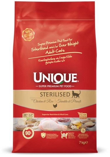 Unıque Yetişkin Tavuklu Kısırlaştırılmış Kedi Maması 7 Kg