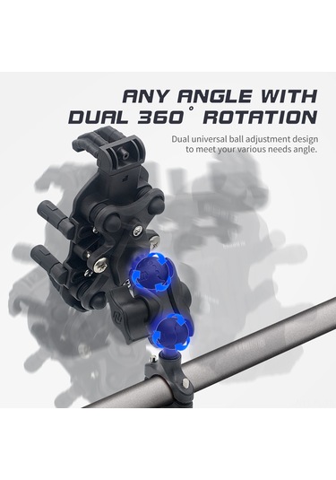 Lemestar Dayanıklı Motosiklet Telefon Tutucu - Siyah Alüminyum Alaşımlı Ve Naylon Siyah