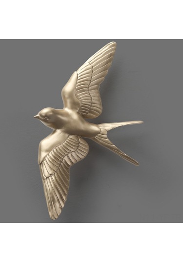 Yifomall Küçük Kuş Tasarımı 3d立体 Duvar Dekoru - Akıllı Ev Dekoru, Oturma Odası, Resepsiyon Ve Restoran İçin Hafif Lüks Stili Kırmızı Gümüş Renkli Diğer