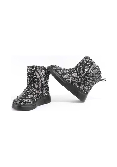 Paris Siyah Barak Nakışlı Günlük Bot-siyah Siyah