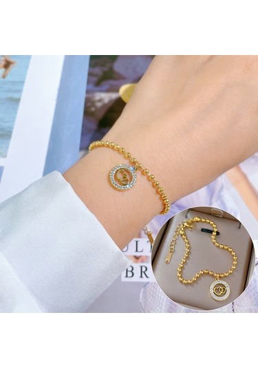 Jzcat Titanyum Çelik Hip Hop Bilezik Altın Moda Temperament Basit Bilezik-gsl61 Altın