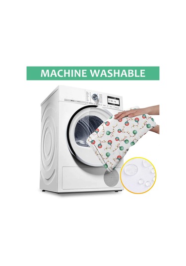 Noel Desenli Dikdörtgen Masa Örtüsü 60x84 İnç, Su Geçirmez Ve Leke Tutmaz Noel Işığı Süs Eşyası