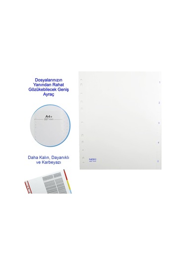 Noki Hd Telli Dosya Mavi 3'lü Hd Poşet Dosya 10'lu Ve Hd 1-5 Rakam Ayraç