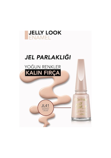Flormar Jel Görünümlü Parlak Oje (Açık Nude) - Jelly Look Nail Enamel - JL41 WHIPPED CREAM - 8690604497713