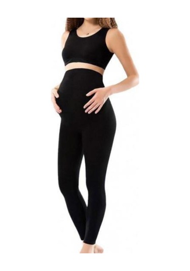 Kadın Siyah Penye Uzun Hamile Taytı