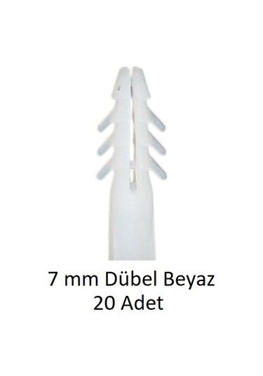 Dübel, 7 Mm Beyaz Dübel, 20 Adet