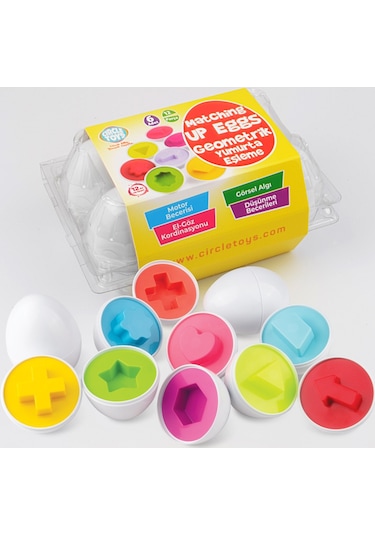 Circle Toys Geometrik Çocuk Eğitici 6’lı Yumurta Eşleme Oyunu