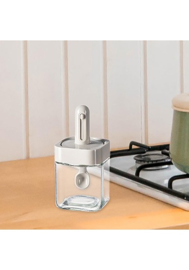 Suntek Mutfak Malzemeleri Mini Baharat Kavanozu Şeffaf Gri