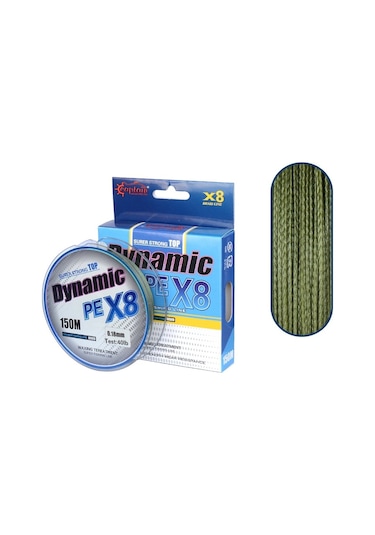 Dynamıc Pe 8x Braıd Lıne 150 Mt Green 0,18 Mm