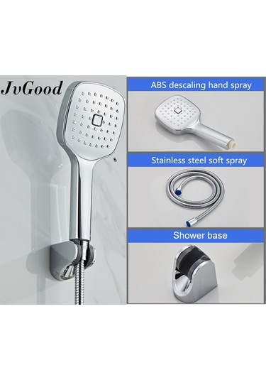 Jvgood Kendi Kendini Temizleyen Duş Başlığı Yüksek Basınçlı Jet Seti Banyo 1.5m Çelik Hortum İle Abs Kaplama
