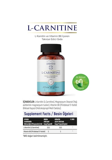Erbatab L-karnitin 60 Kapsül
