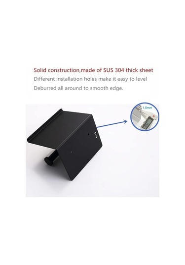 Novahub Raflı Tuvalet Kağıdı Tutucusu, Mat Siyah Sus304 Paslanmaz Çelik, Kendinden Yapışkanlı/duvara Monte, Mutfak/banyo İçin Diğer