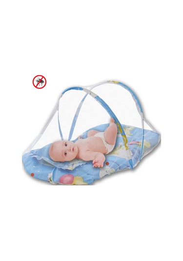 Katlanabilir Bebek Cibinlik Sineklik Seti, 92 cm - Mavi