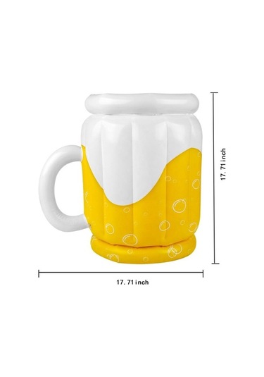 Pazly Pvc Şişme Soğutucu Bira İçecekleri Açık Kamp Barbekü Havuzu Plaj Partisi İçin Buz Kovası Beyaz - Sarı Beyaz - Sarı