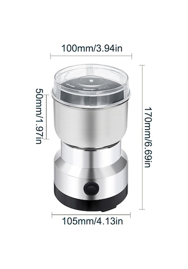 Xindoker Ev İçin Elektrikli Küçük Değirmen - Kahve, Baharat, Tahıl, Kuruyemiş, Evcil Hayvan Yemi Öğütücü - 360 Tam Öğütme - Ayarlandırabilir Süre - Avrupa Standartı 220v Çok Renkli