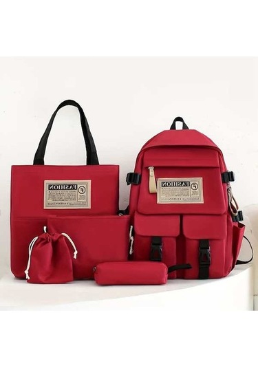 Maoyaya 5 Parça Mektup Yama Çanta, Estetik Tiki Seyahat Çantası Kız Çocuk Modeli, 1 Takım Oku Tote Crossbody Kırmızı