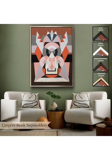 Çerçeveli Auguste Herbin - Simetrik Bileşim Tablosu-8101
