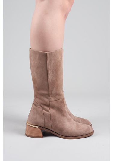 Faye Süet Yarım Çizme Vizon-8553 Vizon