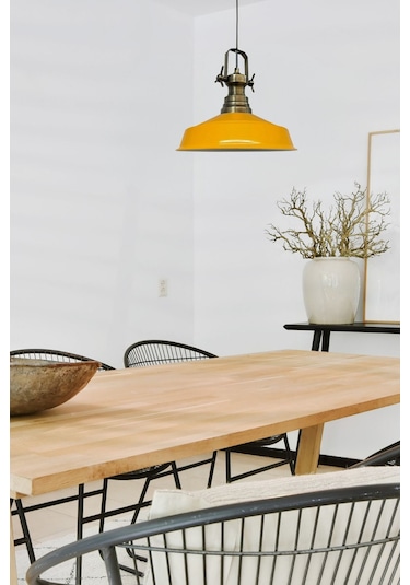 Asaletli Tekli Avize Yeni Eskitme Başlık Retro Sarkıt Lamba Restoran Salon Aydınlatma SARI