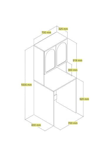 Lyon Çamaşır Makinesi Dolabı V102 - Krem Krem