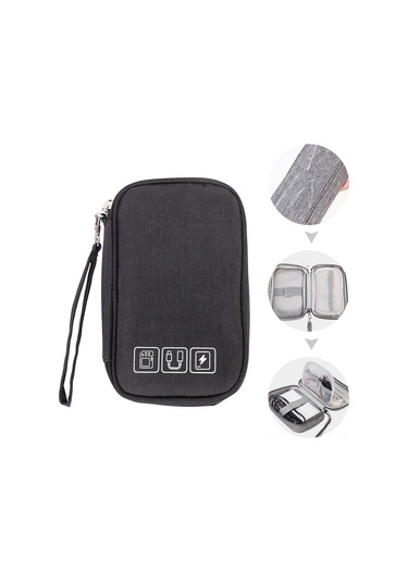 Ruicoo Çok Fonksiyonlu Şık Taşınabilir Şarj Cihazı Ve Aksesuar Çantası - Siyah