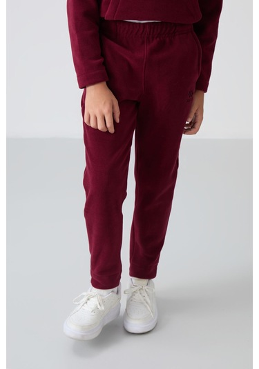 Tommy Life Erguvan Kalın Yumuşak Dokulu Standart Fit Nakışlı Polar Erkek Çocuk Eşofman Takım - 11218 Mor