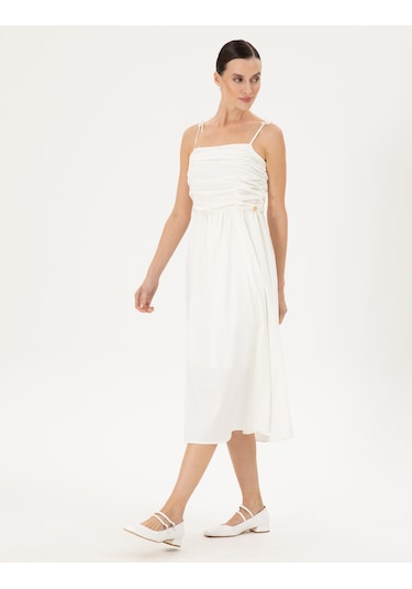 Pierre Cardin Kadın Beyaz Elbise Dokuma 50283474-vr013