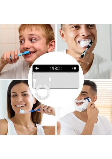 Uv Diş Fırçası Tutucu Şarj Edilebilir Hızlı Kuruyan Diş Fırçası Çok Renkli