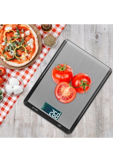 Suofeng Pratik Ev Fırıncı Mutfak Terazi, 10kg/1g Hassas Ölçüm, Paslanmaz Çelik Yüzey, Dört Birim Dönüştürücü, Kaymazsız Tabanlı Siyah Elektronik Terazi Siyah