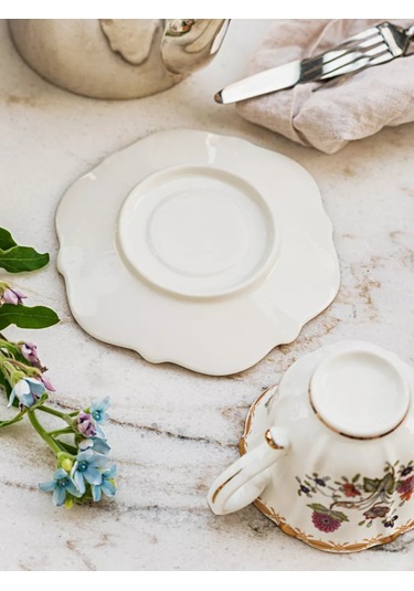 Roomi Seramik Çay Takımı 250 Ml, Fincan Ve Tabak Seti 245121629 Beyaz