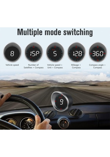 Pazly Araç Baş Üstü Dijital Hız Göstergesi Sürüş Göstergesi - Siyah