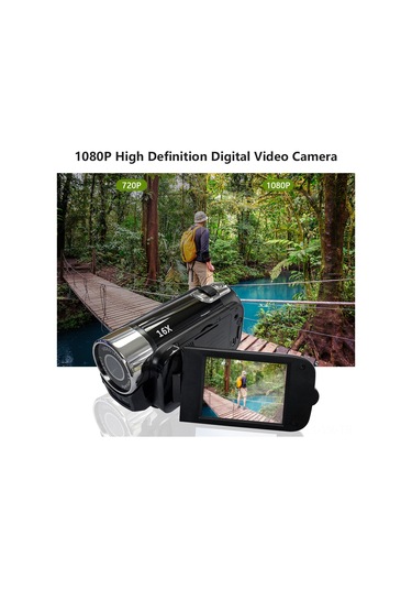 Vkemall Kırmızı 1080p Full Hd Dijital Video Kamerası - 16mp Cmos Sensör, 16x Dijital Zoom, 2.7" Lcd Ekran, Dahili Li-ion Pil Avrupa Standartı