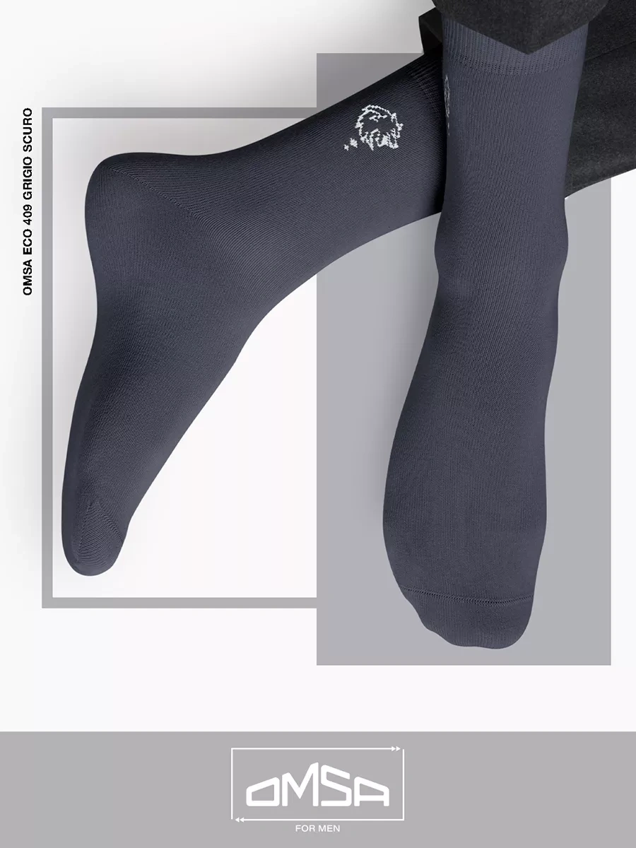 Omsa Desenli Yüksek Pamuklu Çoraplar 10 Çift 104323082 Koyu Gri